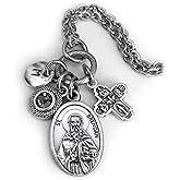 St. Brendan The Navigator Necklace, Keychain or Clip, Patron Saint Confirmation Gift, Crystal Pendant and Initial Charm