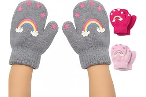 Brook + Bay Toddler Mittens-Kids Magic Gloves Knit Mittens- Childrens Mittens,Kids Mittens Winter,Mittens for Kids,Boys Girls