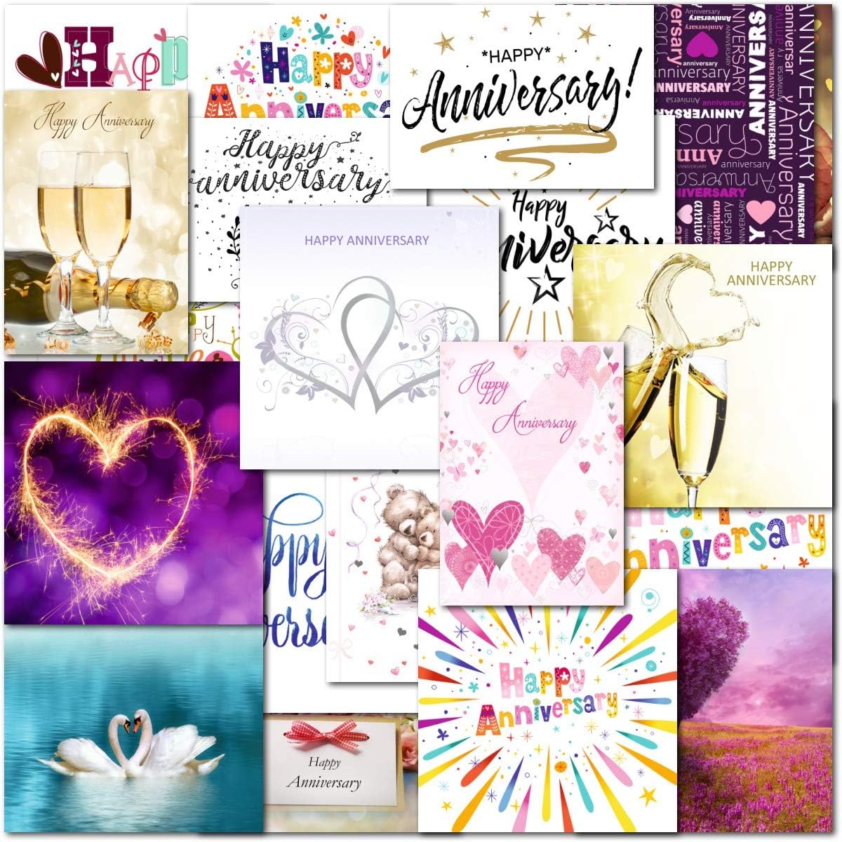 Pack Of 20 Mixed Wedding Anniversary Premium Greeting Cards Amazon Co Uk Office Products