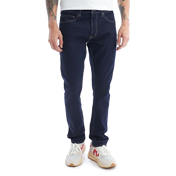 AMERICANINO SLIM STRAIGHT FIT JEANS FOR MEN – SOFT COTTON|5-POCKET CLASSIC DESIGN INDIGO