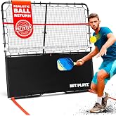 Pickleball-Specific Trainer Rebound Net,Perfect Your Forehands Backhands Dinks Volleys Accuracy Coordination Kitchen Control | Pickleball Training Equipment Aid - Adjustable Angle,Easy Setup &amp; Storage