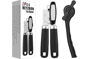 HEYZONE 2Pcs Can Opener Manual, Can Opener Manual Smooth Edge,Manual Can Opener Heavy Duty,Good Grips Can Openers for Seniors,Best Hand Can Opener,Home Camping Kitchen Gadgets/Utensils/Essentials/Tools