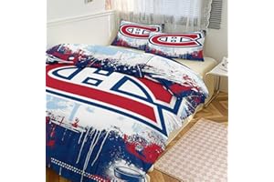 Duvet Cover Set 3 Pieces 90"x90" Montreal Double-Sided Printing with 2 Pillowcases Bedroom Decor Bed Themed Soft Bedding Set