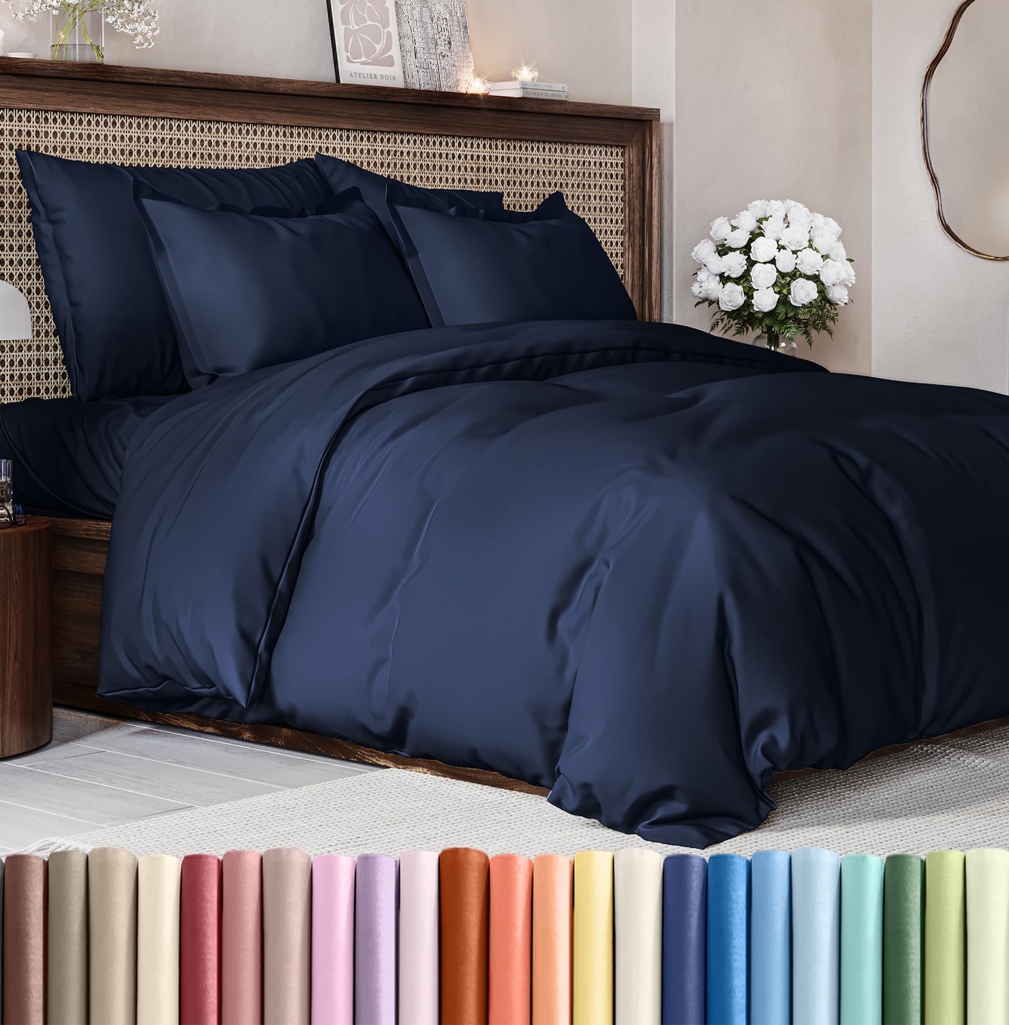 Photo 1 of ***MISSING PARTS***
Duvet Cover Queen Size Set - Extra Soft Queen Size Duvet Cover 90 x 90 with 2 Pillow Shams - Hotel Luxury Easy Care and Fade Free w/Zipper Closures & Ties - Comfy Breathable Bedding Set (Navy Blue)