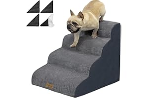 Necrely Dog Stairs to high beds, 4-Step Small Medium Dog Steps for 18"-24 inches high Couch Bed, 2 3 4 5 Tiers Old Large Dog pet Stairs Ladder for Dog to get on Bed, Non-Slip Balanced Sturdy Dog ramp
