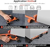 Ronlap 6-Inch Steel Tri-Dolly 3-Wheel Furniture Mover 200 KG Capacity 4 Pack view 5