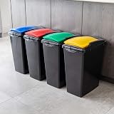 Addis 40 Litre Recycling Bins Set of 4 Interlocking Lids Colour Coded view 4