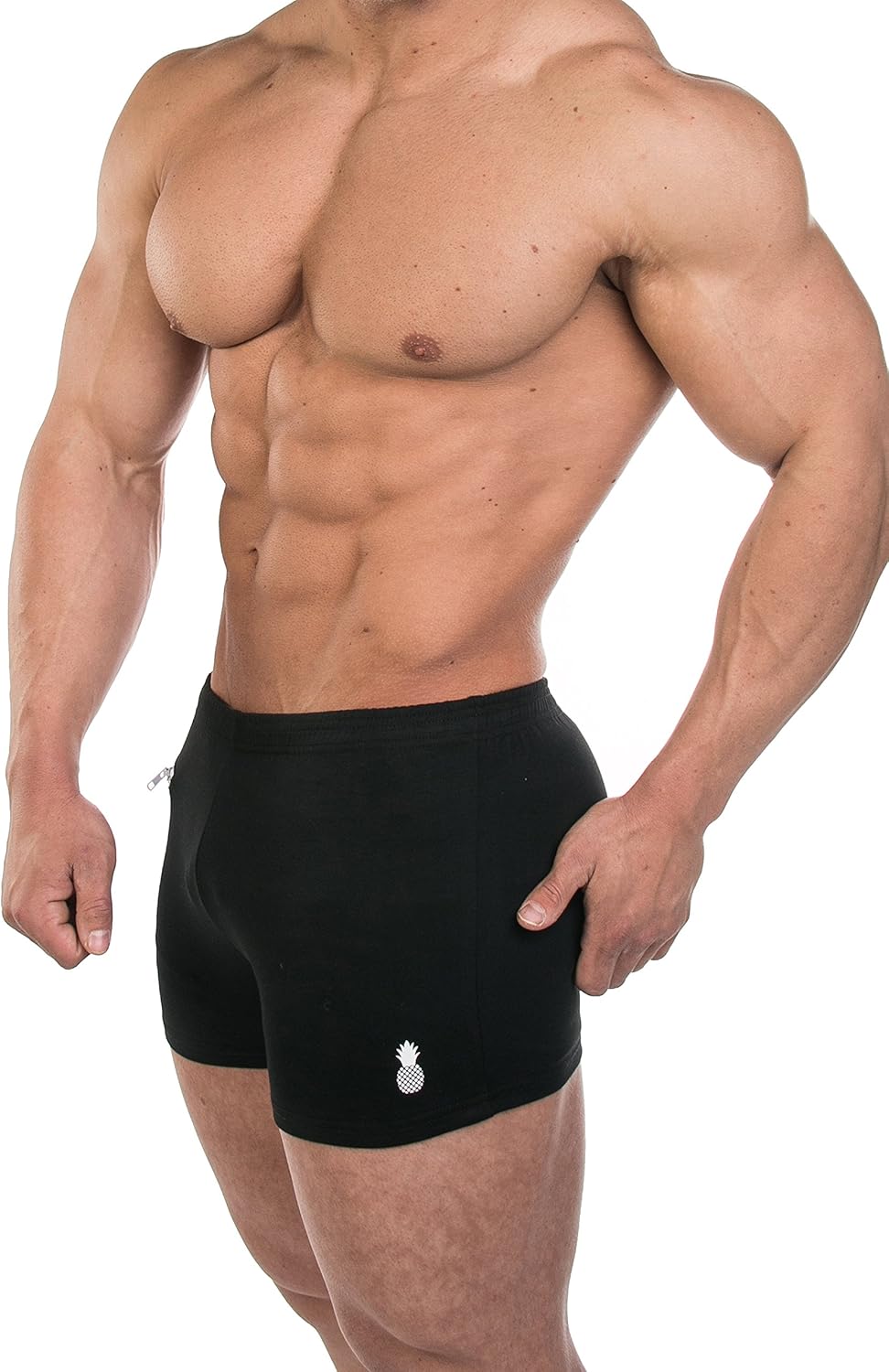 mens low rise short shorts