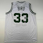 Facsimile Autographed Larry Bird Boston White Reprint Laser Auto Basketball Jersey Size Men's XL