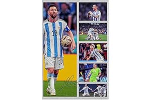 GENERIC Superstar Messi World Cup Teammates Celebration Series Printed Poster Living Room Bedroom Gym Decor Wall Canvas Decor Fan Gift HUOZHI - 12×18 Inches Frameless(12×18, lm3)