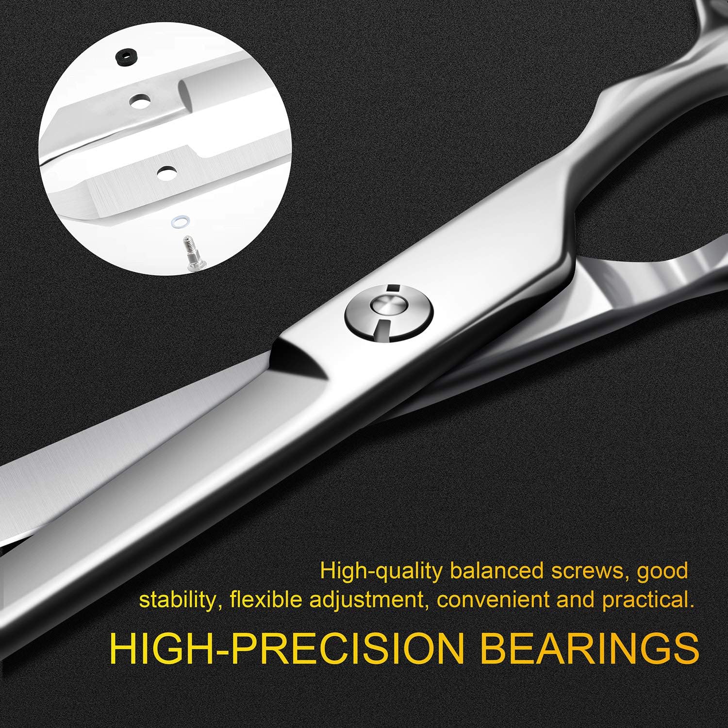 [LATEST 2020] Hair Scissors-Professional Barber Salon Hair Cutting Shears 6.5 inch Japanese Stainless Steel Haircut Scissors Sharp Durable Hair Trimming Scissors for Men Women Children Pets: Health & Personal Care