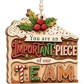 Team Gifts for Employees &amp; Coworkers, Christmas Ornaments Coworker Gifts | Double-Layer Wooden Ornament - 4x4 Inches - Hanging Loop &amp; Gift Box Included, 'You Are an Important Piece of Our Team'