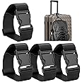 Frienda Add a Bag Luggage Strap Adjustable Suitcase Belt Straps Accessories for Connecting Luggage (Black-4 Pieces)