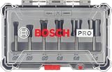 Bosch Professional 6 Pcs Straight Router Bit Set 1/4 inch Shank view 2