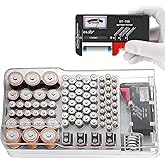 YIHAOSSING Battery Organizer Storage Case with Tester,Clear Lid Battery Storage Organizer,Holds 93 Batteries Battery Storage 