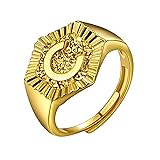U7 Initial C Ring for Women 18K Gold Plated