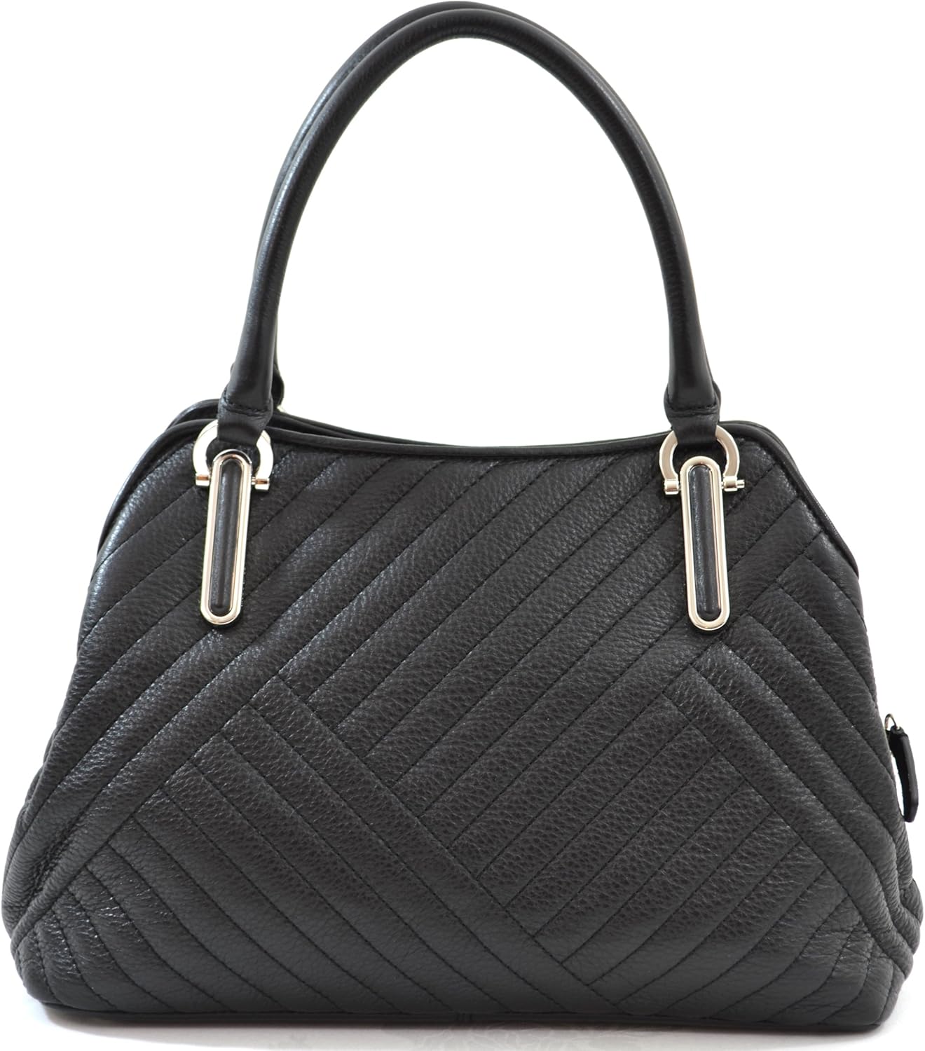 Calvin Klein Genuine Leather Purse Handbag Satchel Black Handbags