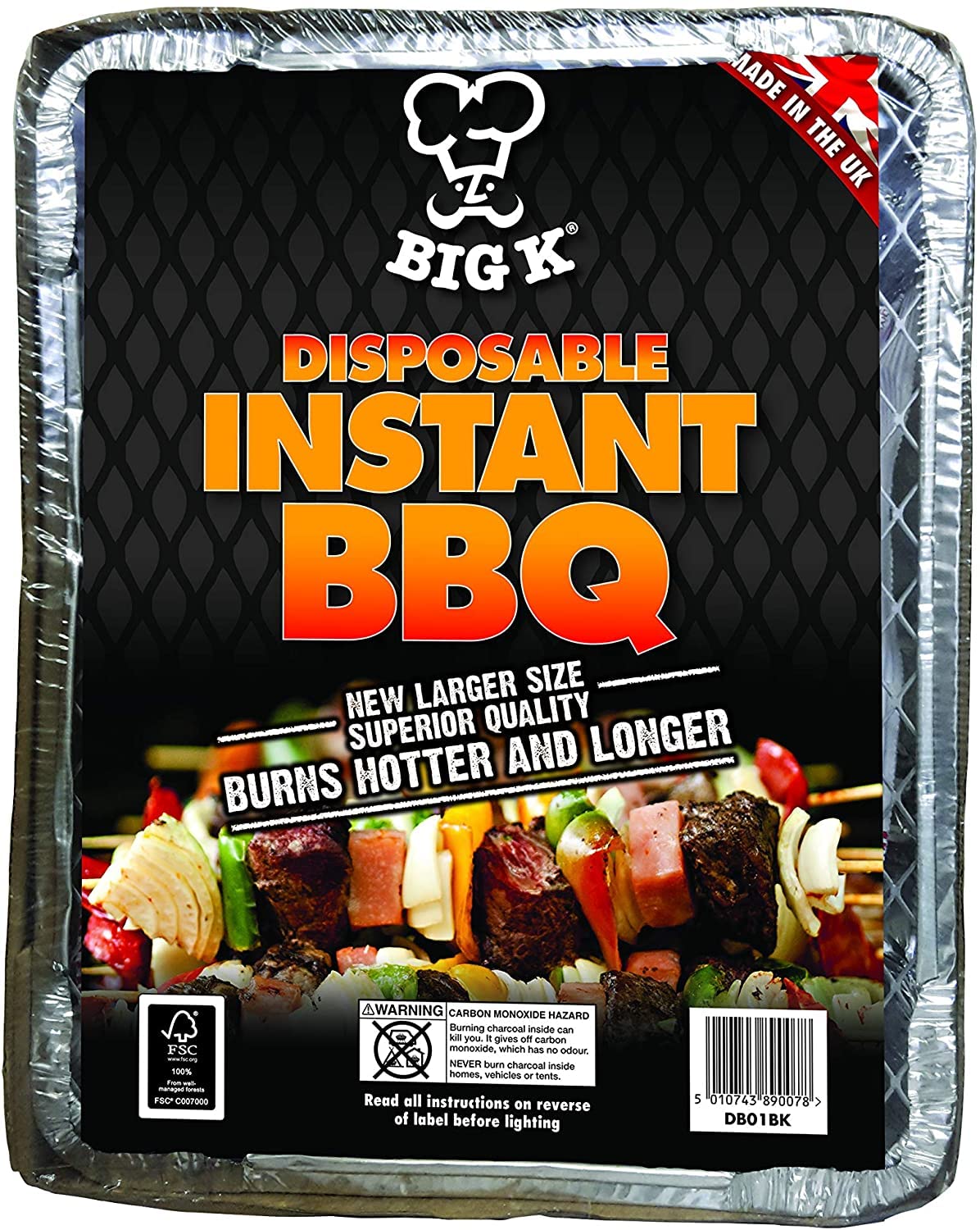 BIG M's BBQ Instant Disposable Barbecues. Great for small parties or for a quick BBQ with charcoal & firelighter. Lights with 1 Match.