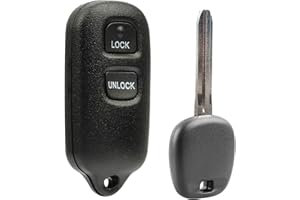 Car Keyless Entry 2-Button Remote Replacement with Aftermarket Key for 1998 1999 2000 2001 2002 2003 2004 Scion xB Toyota 4Ru