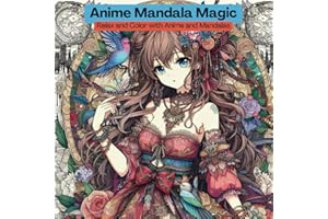 Anime Mandala Magic: A Unique Collection of Manga-Style Art with Beautiful Mandala Patterns for Creative Coloring: Coloring B
