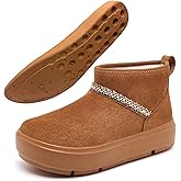 MR HIKING Suede Platform Mini Winter Boots for Women Faux Fur Lined Ankle Short Boots Non Slip Outdoor Snow Warm Booties Shoes