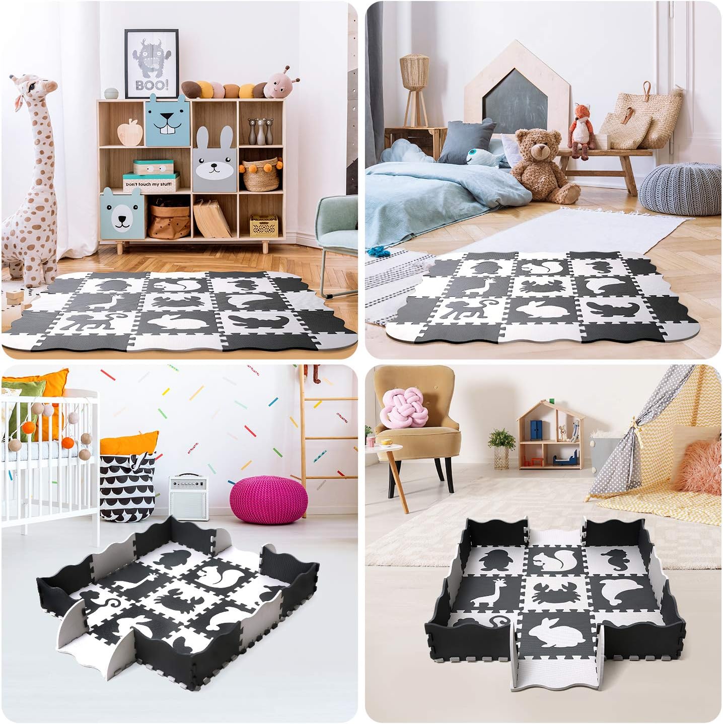 Baby Play Mat Floor Mat Foam Puzzle Playmat Interlocking Floor Tiles Crawling Mat for Kids, Toddlers and Infants: Toys & Games