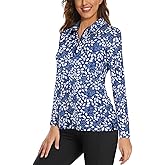 Viracy Womens Golf Shirt UPF50+ Sun Protection Long Sleeve 1/4 Zip Up Polo Workout Tops Fast Dry Fit Moisture Wicking