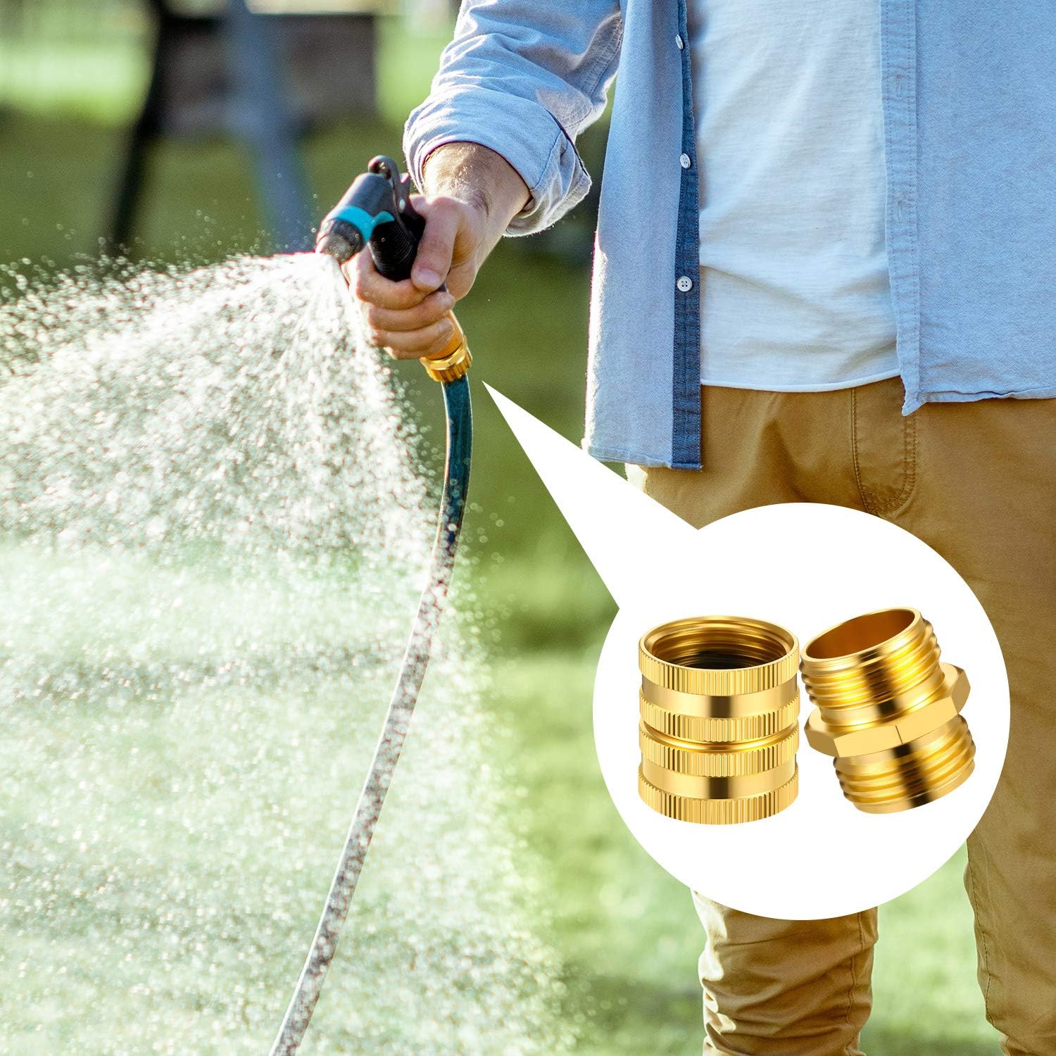 4 Sets Garden Hose Adapter 3/4 Inch Hose Connectors Garden Hose Connector, Male to Male, Female to Female with Extra 8 Pieces Washers for Garden Hose Watering Equipment Supplies : Garden & Outdoor
