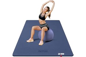 GymCope Extra Large Yoga Mat, 10'x6'/9'x6'/8'x6'/7'x5'/6'x4' (8MM/10MM) Wide Workout Mat for Women and Men, Thick Yoga Mats Ideal for Home Yoga, Pilates, Fitness, Exercise, Gym Mat for Barefoot Use