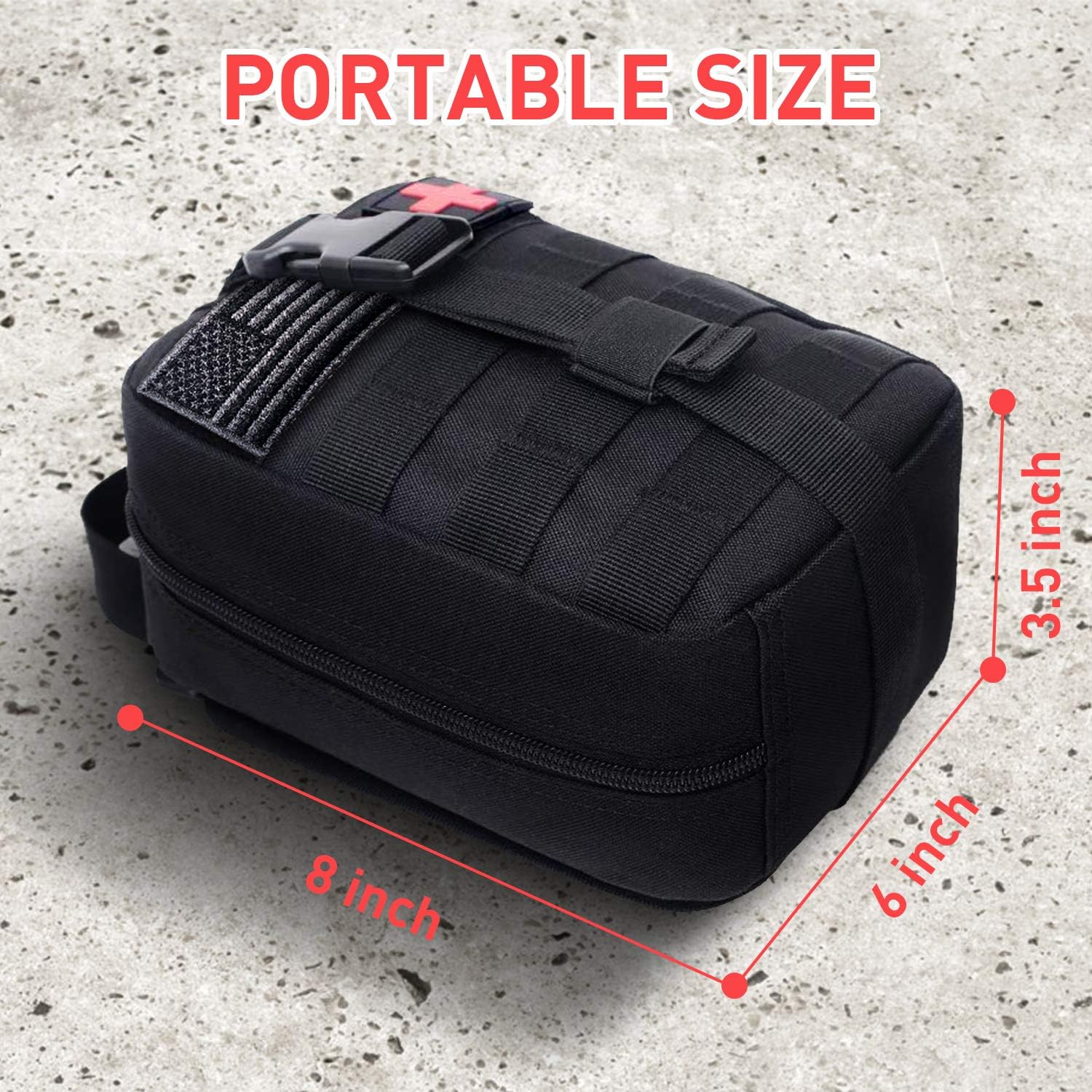 MEQI Medical MOLLE Tactical Pouch, EMT First Aid IFAK Rip-Away Utility Pouch for Camping Hunting Hiking Home Car and Adventures (Ink Black) : Sports & Outdoors