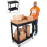 Stand Steady Original Tubstr 2 Shelf Utility Cart/Service Cart - Heavy Duty - Supports up to 400 lbs - Tub Carts w/Deep Shelv