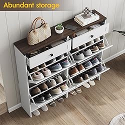 Halitaa Shoe Cabinet with 4 Flip Drawers & 2