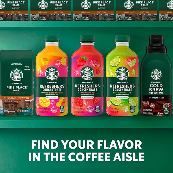 STARBUCKS REFRESHERS CONCENTRATE STRAWBERRY ACAI, REFRESHING DRINK, COLD DRINKS 32 FL OZ
