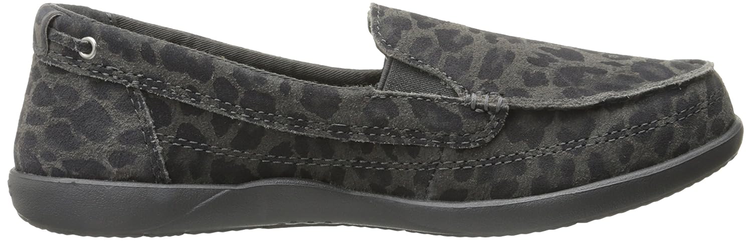 crocs women's walu leopard print leather loafer