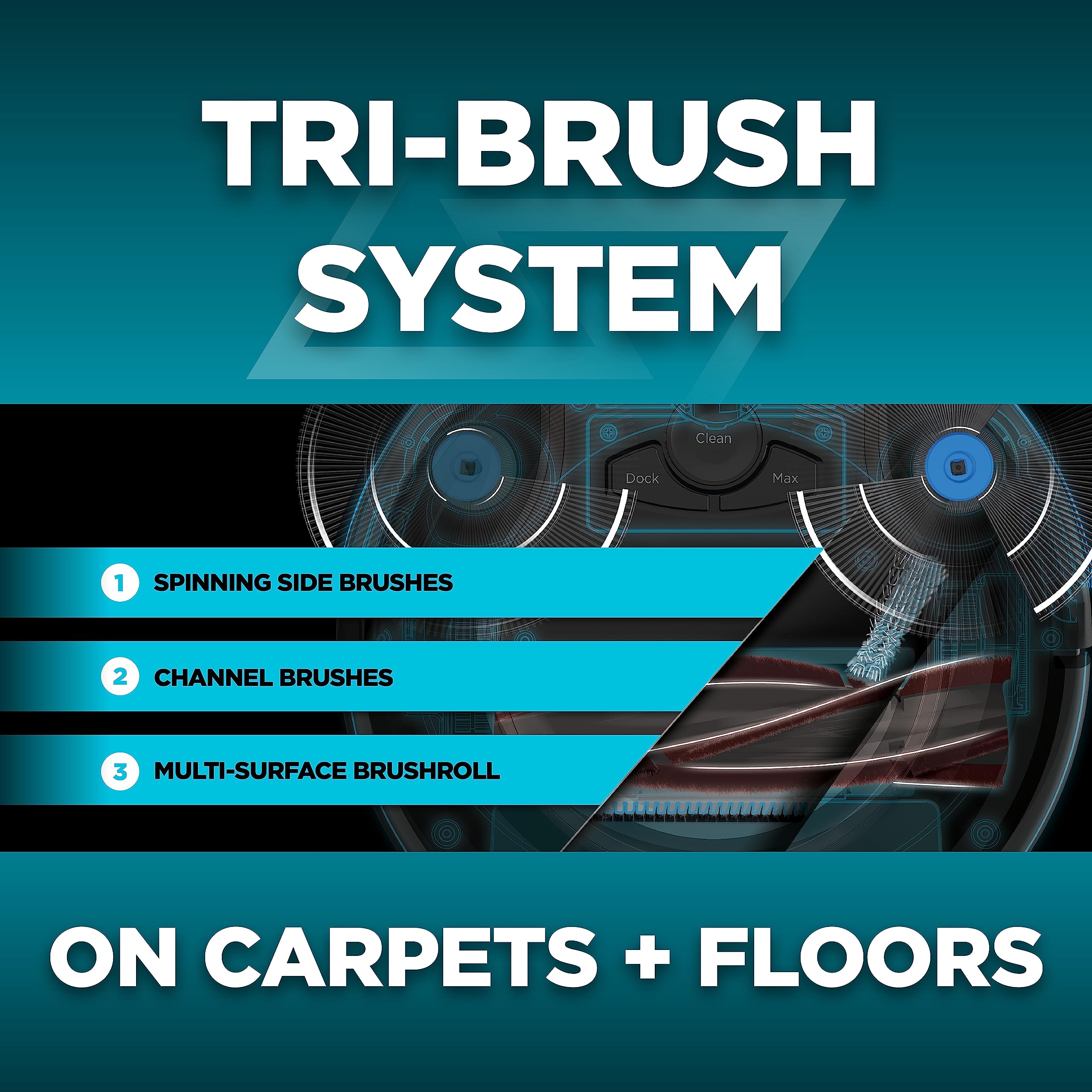 Shark AV752 ION Robot Vacuum, Tri-Brush System, Wifi Connected, 120 Min Runtime, Works with Alexa, Multi Surface Cleaning, White - View 2