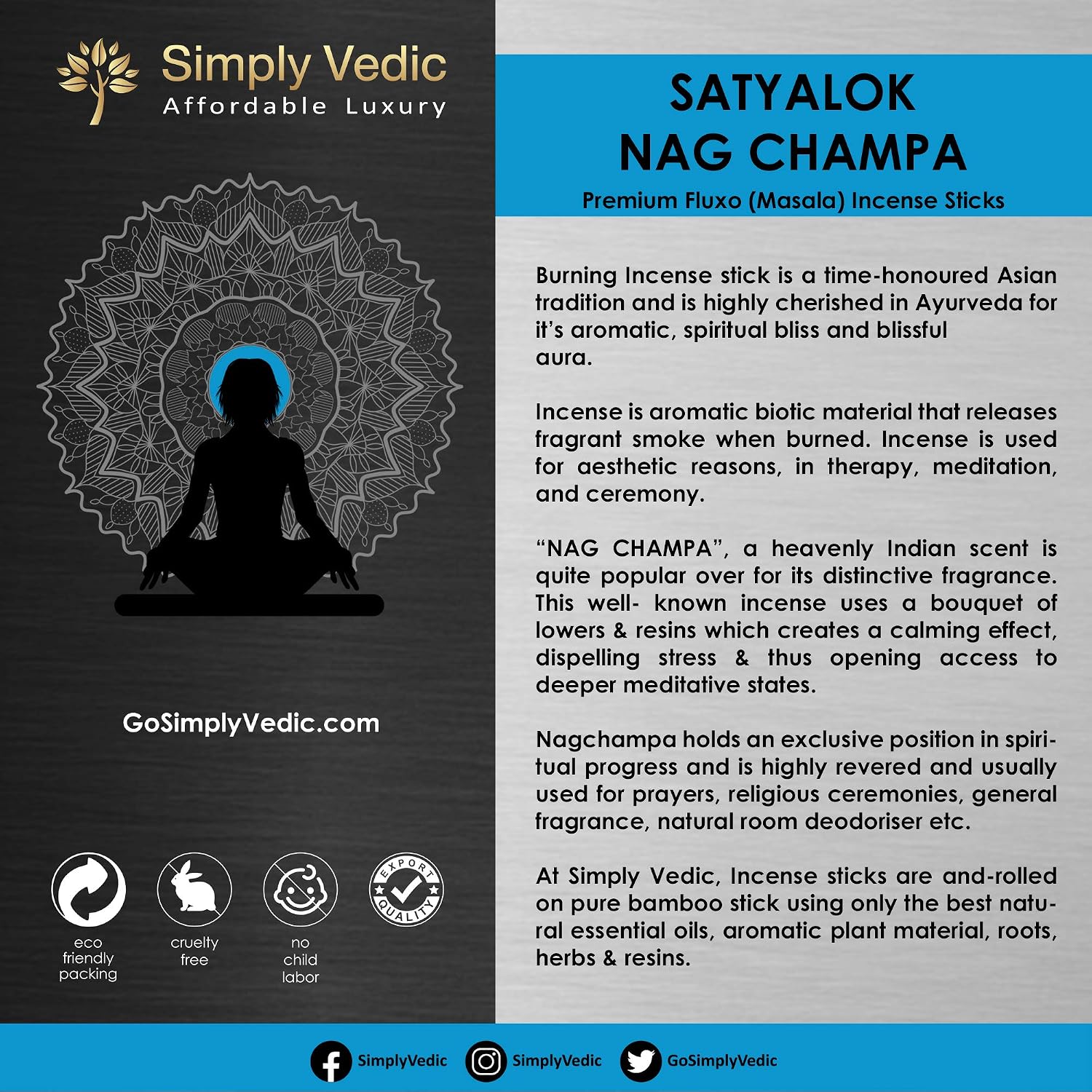 Simply Vedic Nag Champa Incense Sticks 250g with Holder, 135 Hand-Rolled Natural Agarbatti, No Charcoal - Image 4