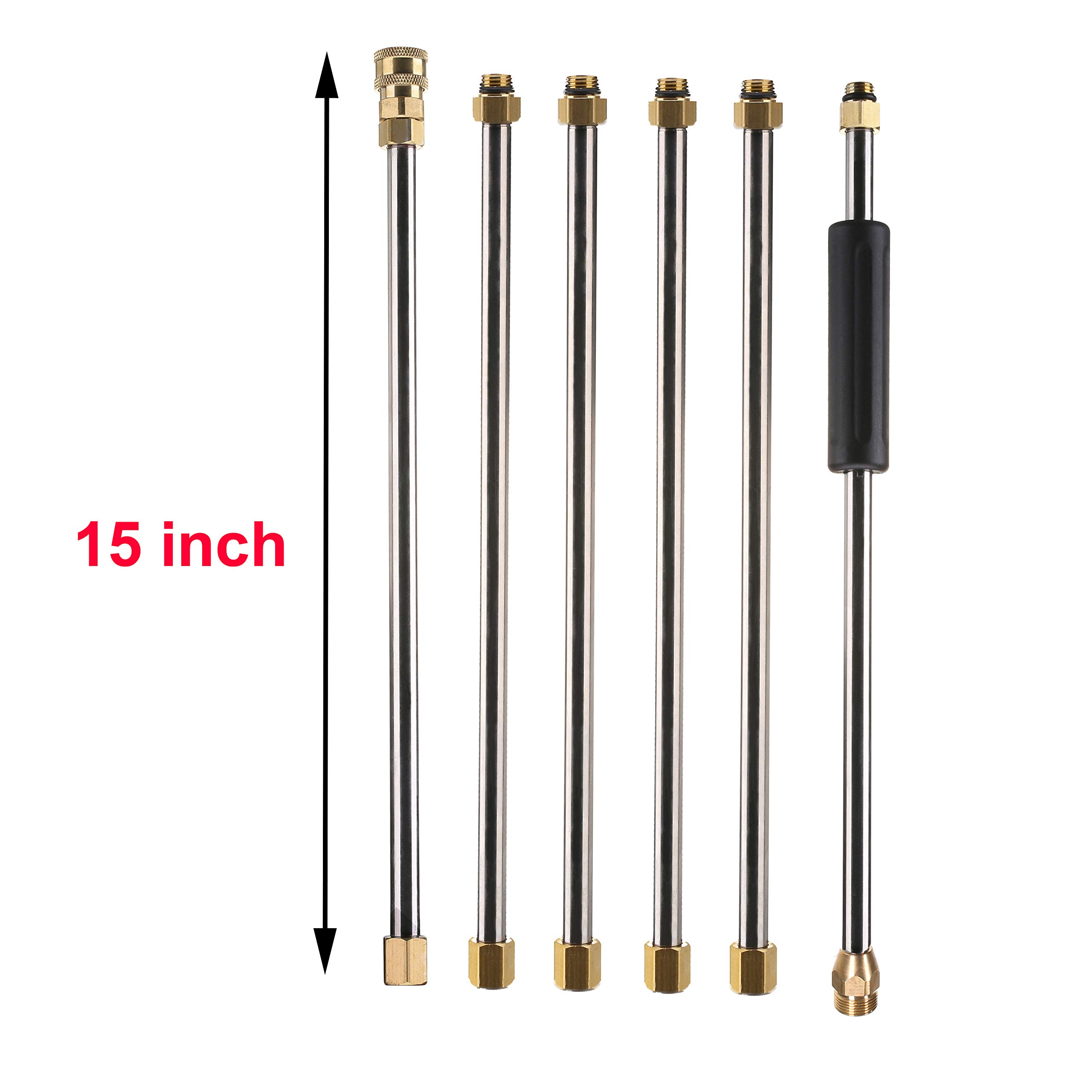 Tool Daily Pressure Washer Extension Wand, 90 Inch Power Washer Lance, 1/4 Inch Quick Connect, M22, 4000 PSI