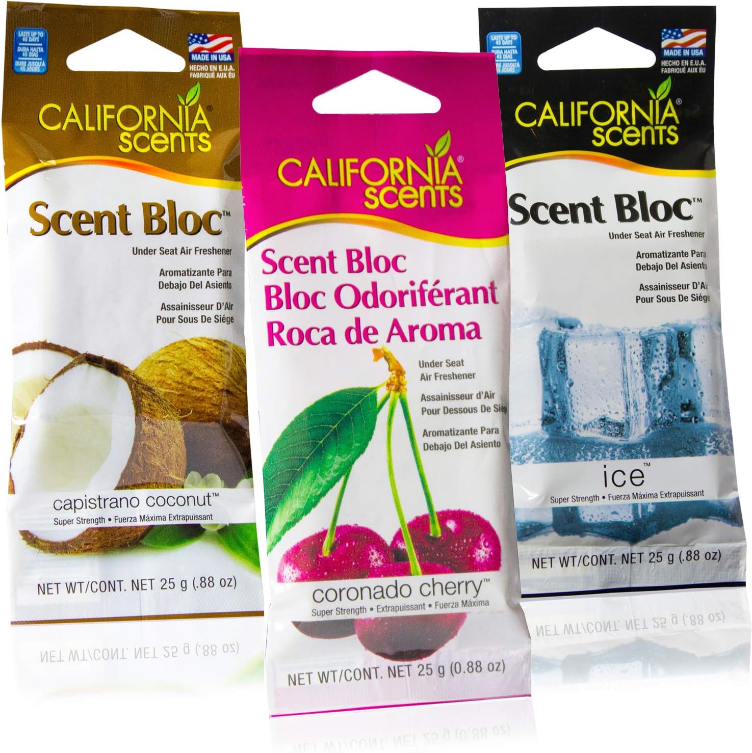California Scents Scent Bloc, Under Seat Air Freshener (Cherry, Coconut & Ice Kit)