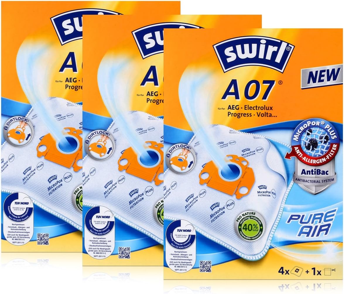 Original SWIRL A07 Vacuum Cleaner Bags for AEGElectrolux Vampyr 4120