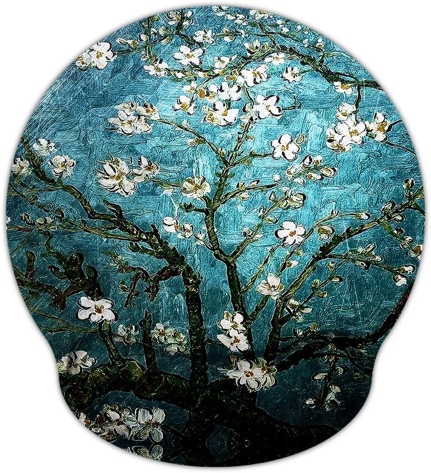 eyscar Mouse Pads for Computers Van Gogh Ergonomic Memory Foam Nonslip Wrist Support-Lightweight Rest Mousepad for Office,Gaming,Computer