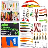 FONMANG Fishing Lures - Fishing Tackle kit with Fishing Spoons, Swim Bait, Jerk baits, Lure &amp; Fishing Accessories, Bass Fishing Kit Also for Trout, Bluegill, Small Fishing Tackle Box for Freshwater