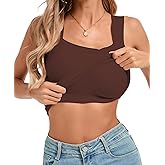 VELISDE Womens U Neck Shapewear Built-in Bra Tank Top High Strechy Slim Fit Compression Camisole Workout Tops