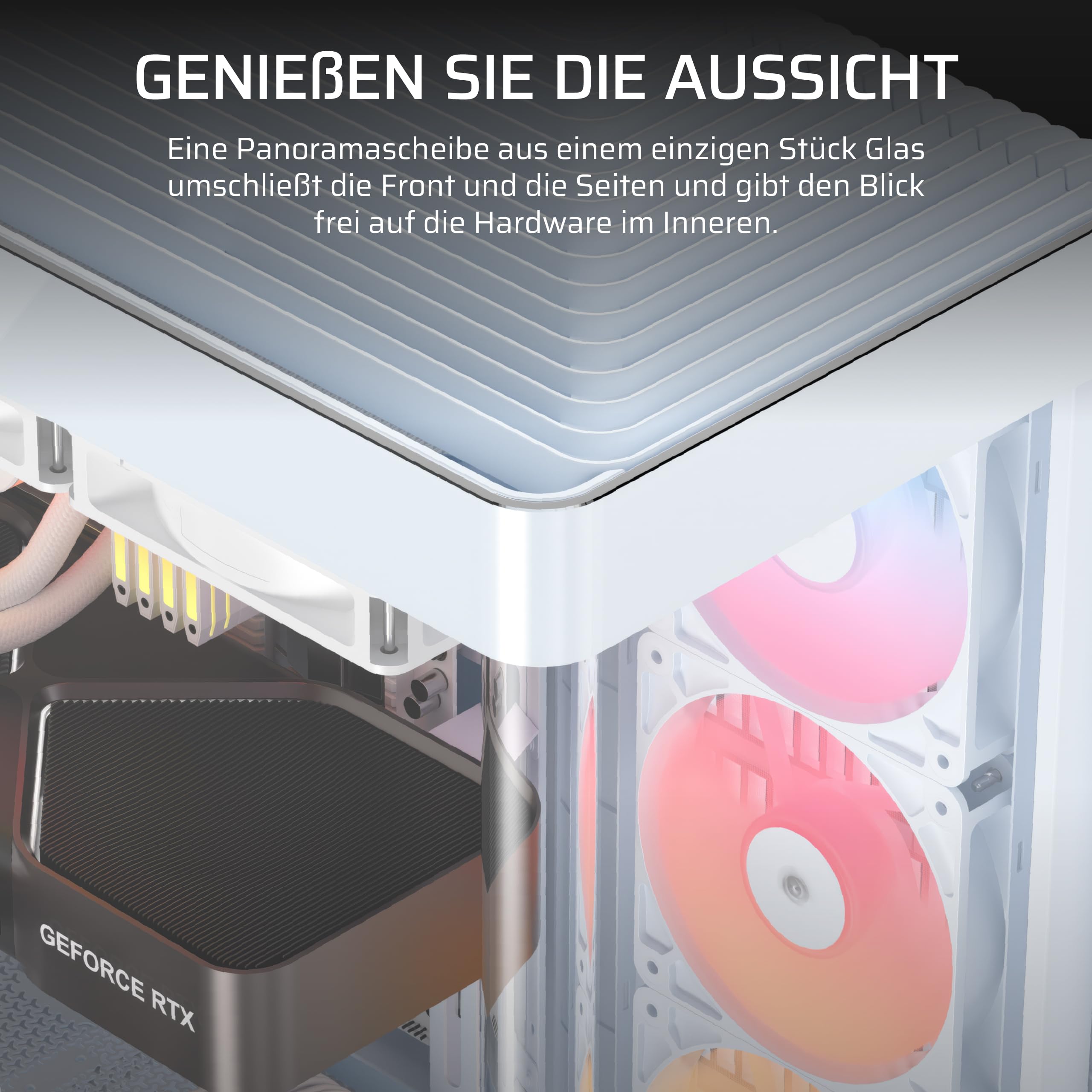 Corsair Frame 4500X RS-R ARGB Panoramaglas Mid-Tower-PC-Gehäuse – InfiniRail Lüftermontagesystem, Passend für Zwei 360 mm Radiatoren, GPU Anti-Sag, Enthält 3X RS120R RGB LINK Lüfter – Weiß 3