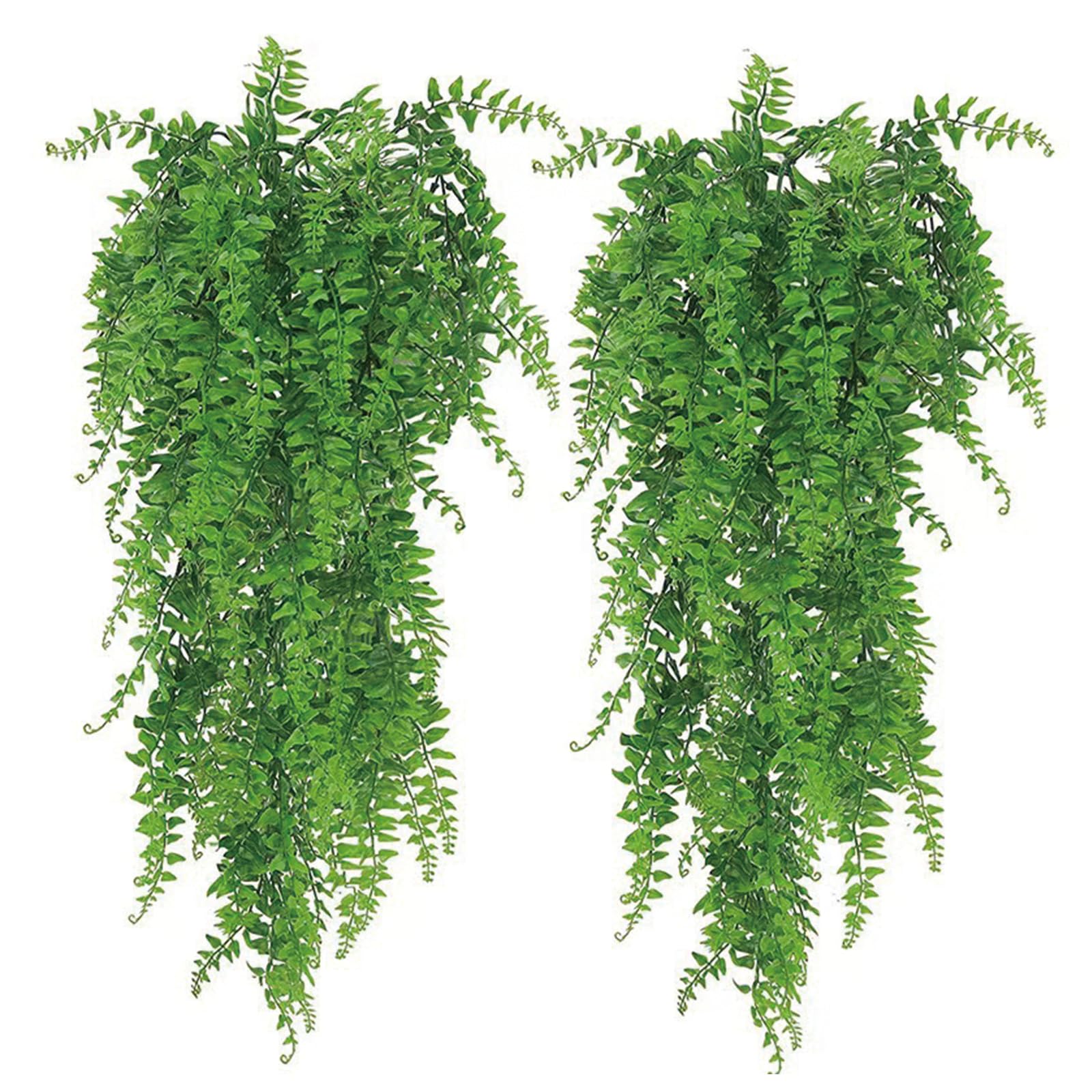TZMFHD Artificial Plants Indoor, 2 Pcs Artificial Hanging Plant, Natural Fake Ivy, Greenery Decor Fern Vine Faux Plants For Indoors Living Room, Balcony, Garden Aesthetic Decoration