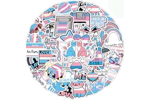 60 PCS Transgender Pride Flag Sticker,LGBTQ Rainbow Canada Banner Decal For Car Bumper Window Laptop
