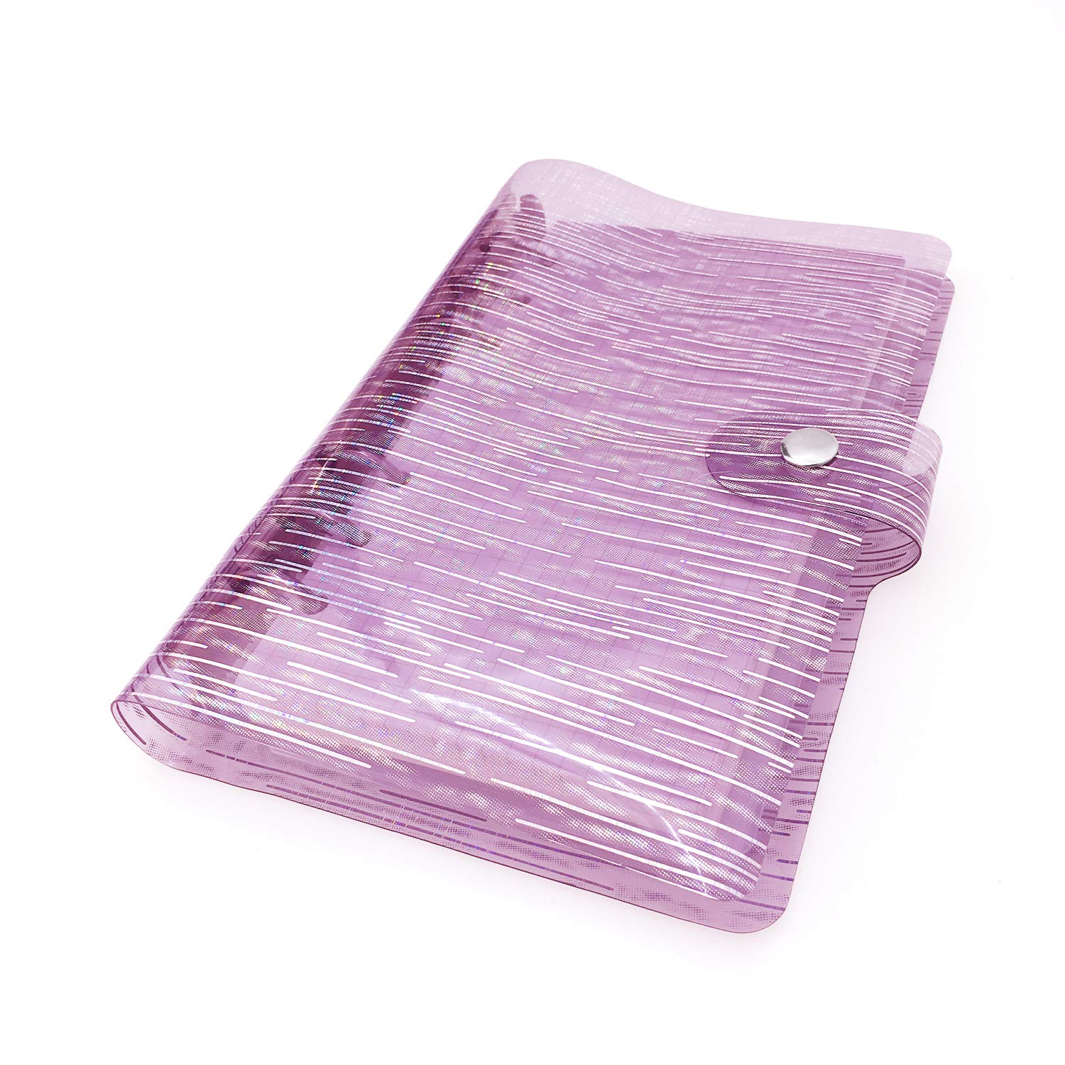 A6 A5 6-Holes Colorful PVC Cover Round Ring View Binder with Snap Button Closure File Folder (Pink Rain,A5 Mini Set)