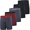 Real Essentials 5 Pack: Mens Compression Shorts - Quick Dry Performance Active Underwear (Available in Big & Tall)