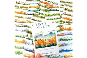 DWPETZO 20 Sheets Nature Landscape Pre-Cut Journaling Stickers Book for Junk Journaling, Scrapbooking, Collage, Planner, Album, Transparent PET and Washi Stickers for Adults