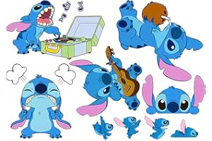 CRYTORON Lilo and Stitch Wall Stickers Disney Cartoon Wall Decals DIY Peel and Stick Vinyl Wall Decor for Kid Girls Boys Bedroom Living Room House Fun (Size: 16×24 inch)