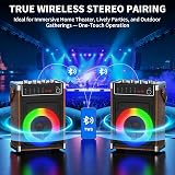 JYX Karaoke Machine with 2 Wireless Mics Bluetooth Speaker Bass Treble Echo view 7